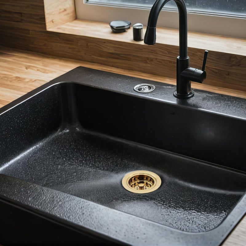 Westbrass D214-01 3-1/2" Post Style Large Kitchen Sink Basket Strainer, Polished Brass - Image 3